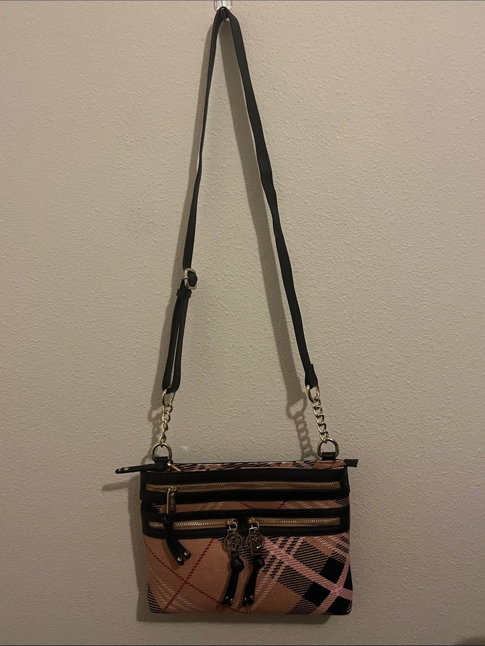 Spartina 449 Pink Plaid Crossbody Purse